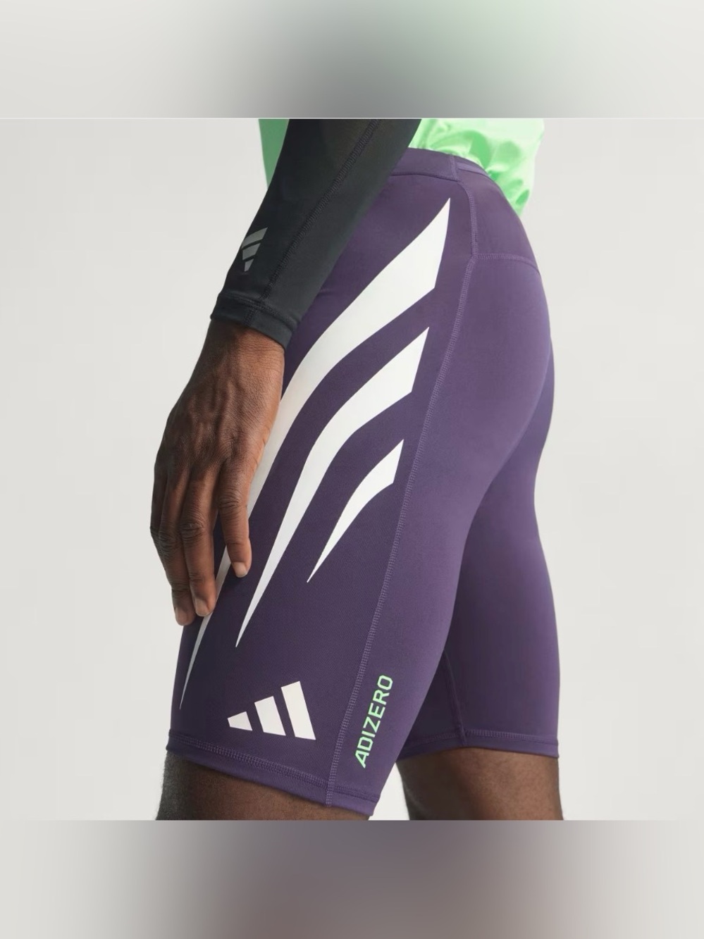 Adidas [M] Adizero Men’s Running Short Tights Brown, Purple KB4327/JY6997